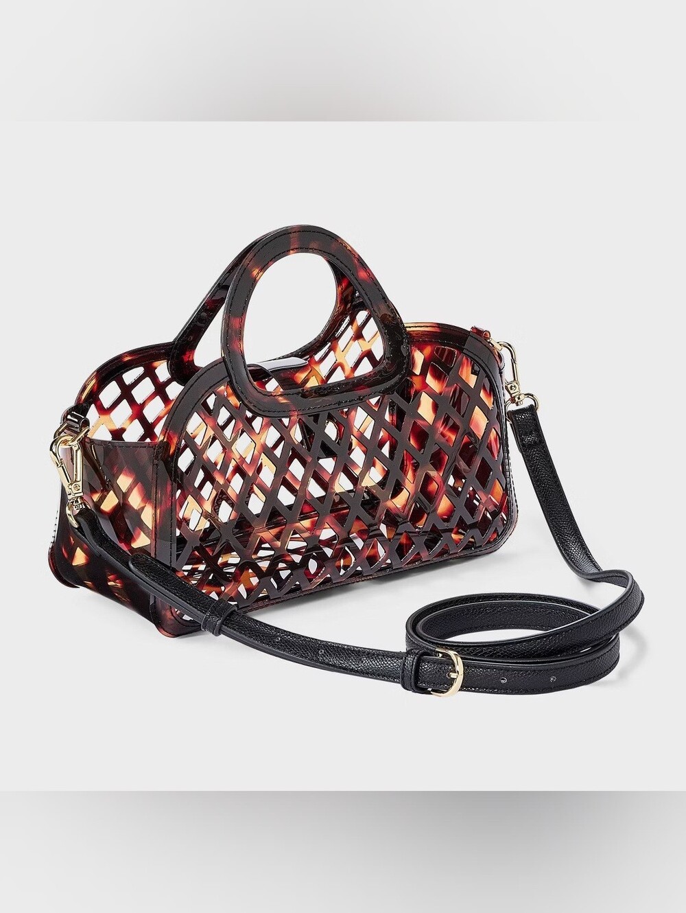 NWT Jelly Mini Cage Tote Crossbody (Brown)
